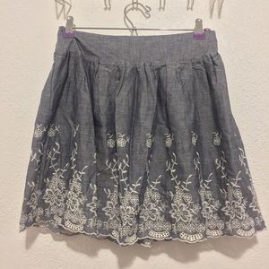 Forever 21 Embroidered Floral Skirt